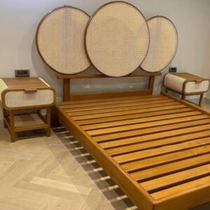 Lit Horizon en Bois Massif & Cannage Naturel