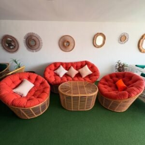 Salon de jardin 5 places en métal galvanisé et resine synthetique